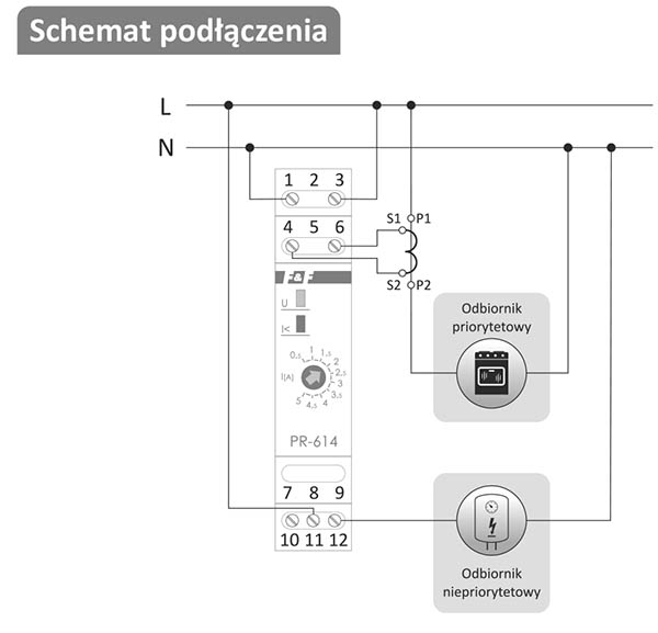 PR-614 schemat podłączenia