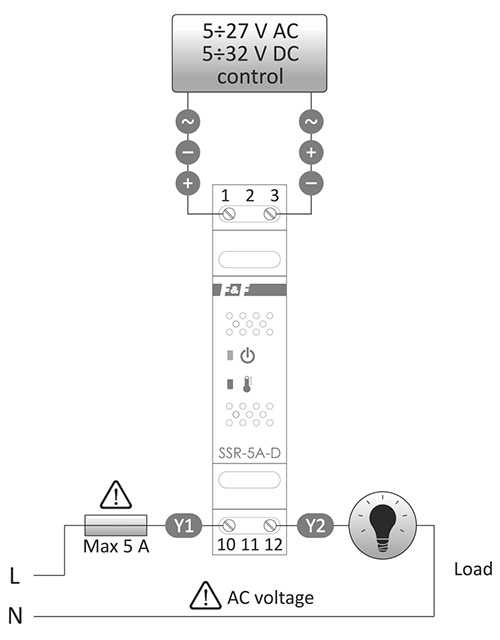 Schemat podłączenia SSR-5A-D